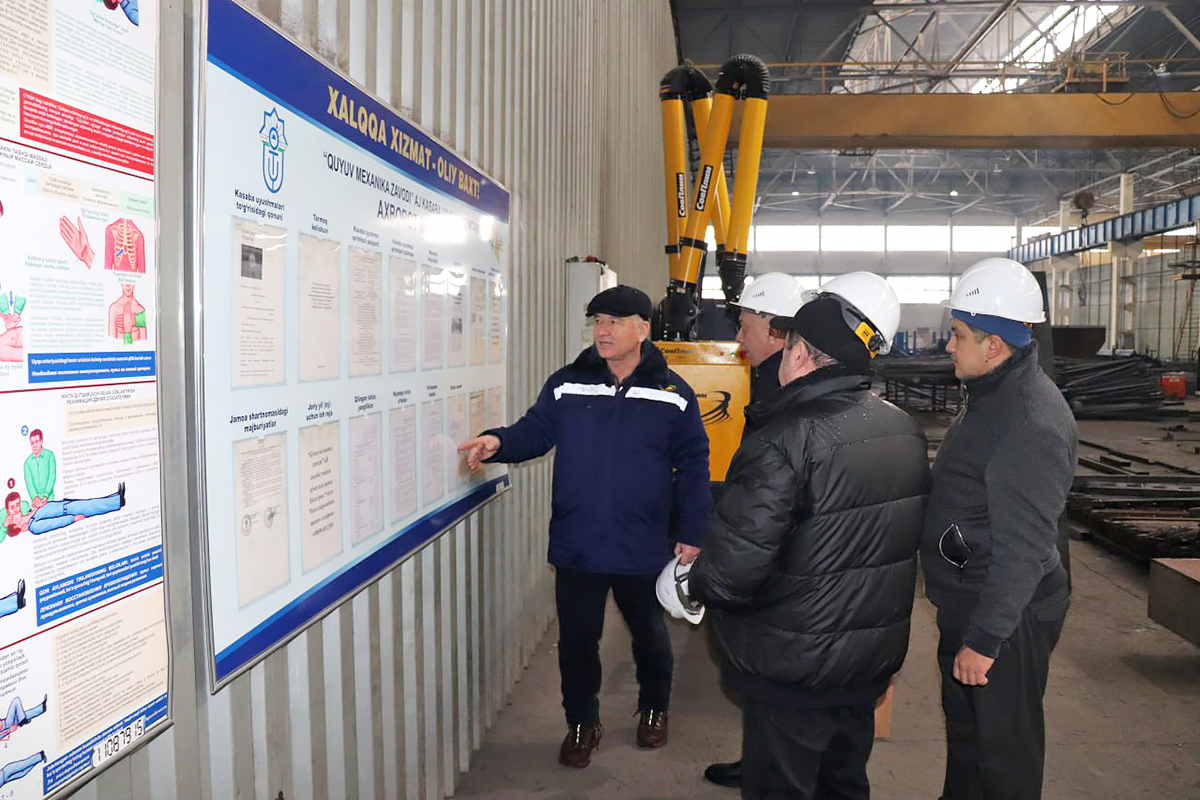 “Қуюв-механика заводи” АЖда меҳнат муҳофазаси тизими ўрганилди