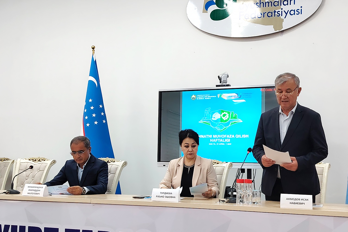 Бутунжаҳон меҳнатни муҳофаза қилиш кунига бағишланган давра суҳбати ўтказилди